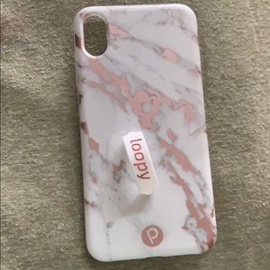 Rose marble metallic loopy case